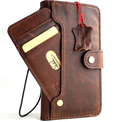 Genuine leather Case for iPhone xs vintage cover credit cards wireless charge slots luxury dark Daviscase Jafo uk
