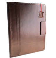 Genuine Vintage Leather Case fit Apple Ipad Pro 12 .9 A1876 A1895 3rd gen 2018 magnetic Handmade Cover Handbag closure Luxury Credit Cards  slots  Davis 