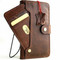 Genuine natural leather case for samsung galaxy s8 plus book wallet luxury closure cover cards slots brown Daviscase safe strap wireless charge  top