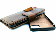 Genuine leather Case for iPhone 11 pro vintage cover credit cards Removable detachable magnetic slots luxury dark Daviscase Jafo
