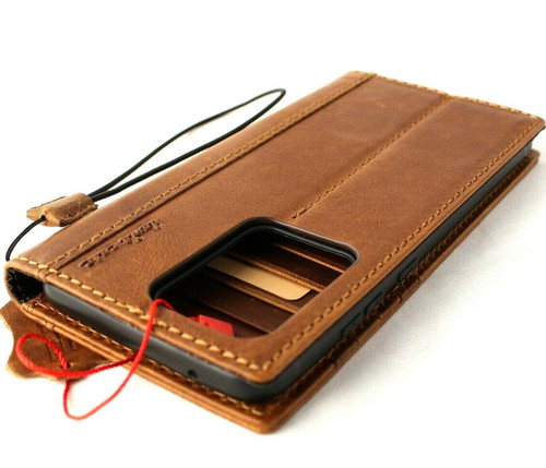 Genuine Vintage Leather Case for Samsung Galaxy S20 ULTRA 5G Wallet Book Luxury Soft cover Davis Tan luxury