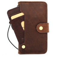 Genuine vintage leather case for iphone se2 2020 cover book wallet credit card luxurey flip slim 7 wireless charging art