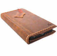 Genuine Real Soft Leather Case for iPhone SE 2 (2020) Vintage Tanned Cover Credit Cards Slots Slim Davis