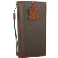 Genuine vintage leather case for oneplus 8 book wallet cover cards slots slim handmade Suede brown Jafo style daviscase 