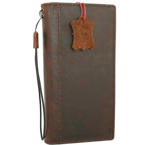 Genuine vintage leather case for oneplus 8 book wallet cover cards slots slim handmade Suede brown Jafo style daviscase 
