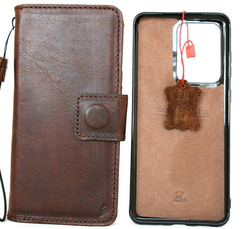 Genuine Full Leather Case for Samsung Galaxy Note20 Ultra Magnetic Cover Book Removable DAVIS Note 20 Ultra 5G