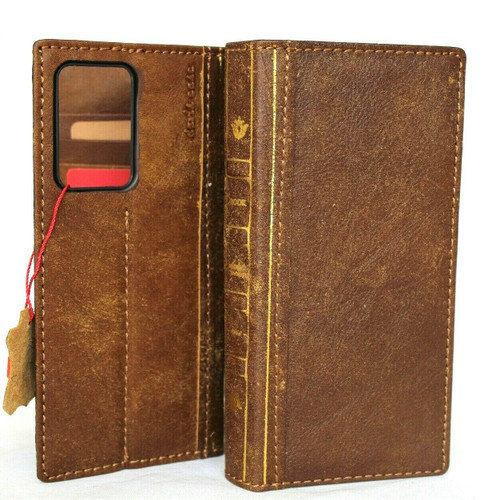 Genuine Soft Leather Case for Samsung Galaxy Note20 Ultra Wallet Book bible style Tanned cover Davis Note 20 5G (GALNote20UltraBOOK-B