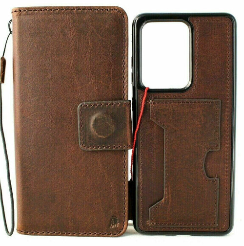 Genuine Leather Case for Galaxy Note20 Ultra Soft Wallet Removable Cover ID Wireless Charging Note 20 Jafo 5G