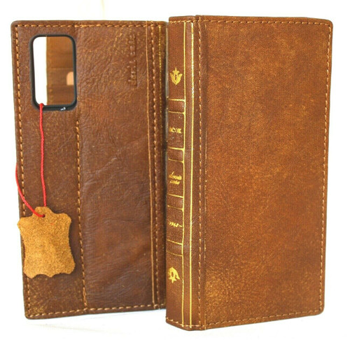 Genuine Leather Case for Samsung Galaxy Note20 Tan Soft Wallet Book Bible Luxury Davis Note 20 Vintage 5G 