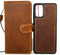 Copy of Genuine Natural Vintage Leather Case for Galaxy S20 Plus book Wallet Handmade Luxury Soft Jafo DE