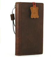 Genuine Dark Classic Leather Case for Galaxy S20 FE Wallet Book Soft Slim Handmade Cards Slots ID Window DavisCase
