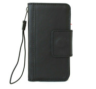 Genuine Black Leather Case For Apple iPhone 12 Pro Max Wallet Luxury Cover Book Credit Cards ID Window Closure DavisCase
