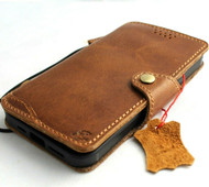Genuine Tan Leather Case for iPhone 11 Vintage Cover Credit Cards Slots Holder Rubber Handmade Slim Style Davis