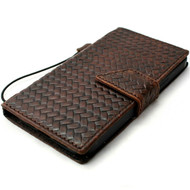 Genuine Natural Leather Case For Apple iPhone 13 Pro Max Wallet Vintage Style Credit Cards ID Window Cover Book DavisCase