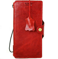 Genuine Red Leather Case For Apple iPhone 13 Pro Max Cards Wallet Luxury Cover Closure Slim Design Wireless Charging Davis