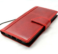 Genuine Red Leather Wallet Case For Apple iPhone 13 Pro Max Cover  ID Window Credit Cards Slots Book DavisCase