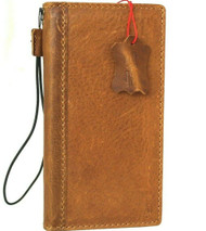 Genuine Full Leather Case For Apple iPhone 13 Pro Max Book Wallet ID Window Vintage Style Cover Book Tanned
