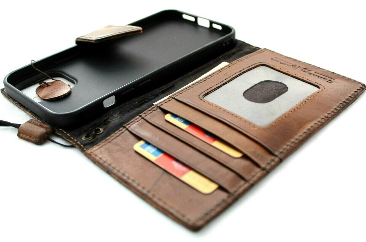 Genuine Leather Wallet Case For Apple iPhone 11 Pro Max Cover Credit C –  DAVISCASE