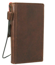 Genuine Natural Dark Leather Case For Apple iPhone 13 Pro Wallet Vintage Style Credit Cards Cover Book Slim Davis