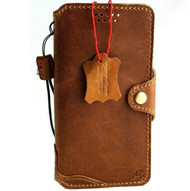 Genuine Soft Natural Leather Case For Apple iPhone 13 Pro Wallet Vintage Style Cover Book Tan Slim DavisCase