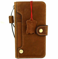 Genuine Full Leather Case For Apple iPhone 13 PRO Wallet Vintage Style Cover Book Luxury Tan Cards ID Window Wireless Davis