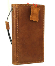 Genuine Full Leather Case For Apple iPhone 13 Book Wallet ID Window Vintage Style Cover Book Tan
