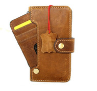 Copy of Genuine Full Leather Case For Apple iPhone 13 Mini Wallet Luxury Credit Cards ID Window Cover Tan Davis