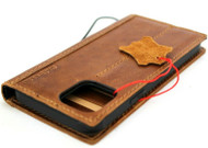 Genuine Leather Case For Apple iPhone 13 Book Wallet ID Window Vintage Style Cover Book Tan soft