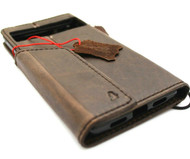 Genuine Leather Case for Google Pixel 6 Book Wallet Full Cards Holder Suede Style Stand Luxury Davis HandMade 1948 Dark