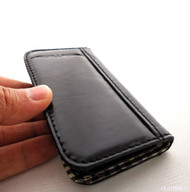 genuine leather case fit iphone 4s purse s 4 book wallet handmade ID 3G 3 black
