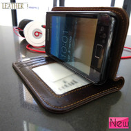 genuine leather case for Samsung book wallet cover stand pouch galaxy sII s2 id