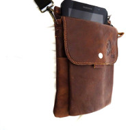 Genuine Natural Leather Bag cross body for ipad mini 2 3  slim small man and woman brown vintage