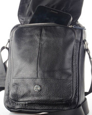 Vintage genuine Leather Messenger Bag Laptop 11 shoulder handbag black cross 10