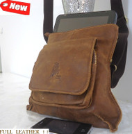 Genuine real Leather Bag Messenger Notebook handbag man woman retro 10 9 ebook R