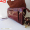 Genuine real leather woman purse tote Ladies wallet Clutch RED Wine bag Coins id