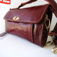 Genuine real leather woman purse tote Ladies wallet Clutch RED Wine bag Coins id