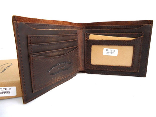 New Men's Vintage Genuine Leather Bifold ID Credit Card Money Holder Wallet slim New Men's Vintage Genuine Leather Bifold ID Credit Card Money Holder Wallet slim
