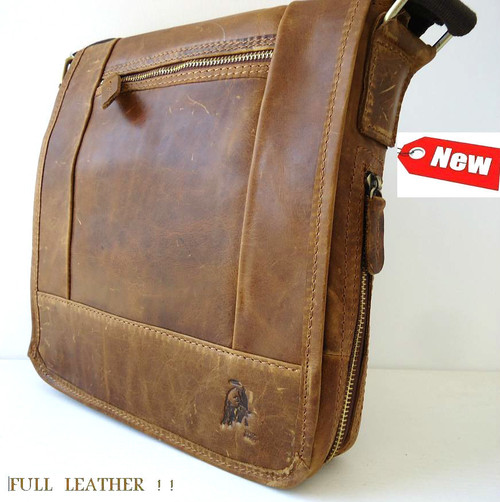 Genuine italy Leather man RETRO Style Shoulder Messenger bag best