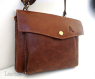 Genuine Natural Small Leather man and woman Bag Crossbody Shoulder Bag brown