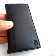 genuine real leather case for iphone 5s cover book wallet stand holder crard ID black 5s