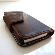 genuine leather case for iphone 5 book wallet cover new handmade retro style ip