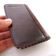 genuine vintage leather Case 3S Samsung Galaxy S3 3 book wallet credit cards s P