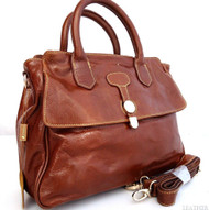 Genuine real leather woman bag brown purse tote lady retro Vintage retro style uk 