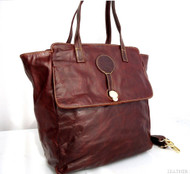 Genuine real leather woman bag brown purse tote lady retro Vintage retro large