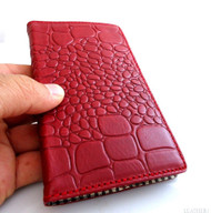 Genuine leather Case Fit Samsung Galaxy Note II 2 book stand wallet handmade crocodile Model R