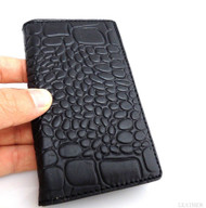 genuine real leather Case for Samsung Galaxy S4 s 4 book wallet handmade skin uk black