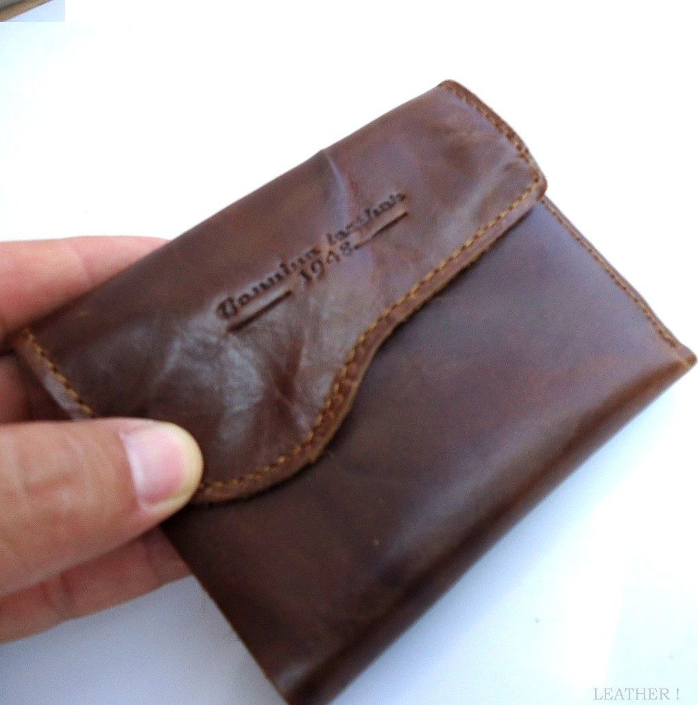 Genuine leather Men LEATHER WALLET Purse Coin purse bi id slot Bifold Pocket uk - Shop-Leather