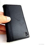 genuine real leather Case for Samsung Galaxy S4 s 4 book wallet handmade skin au black