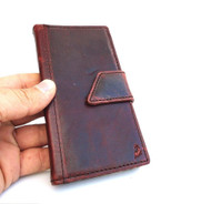 genuine oil real leather Case for sony xperia z1 book wallet handmade id