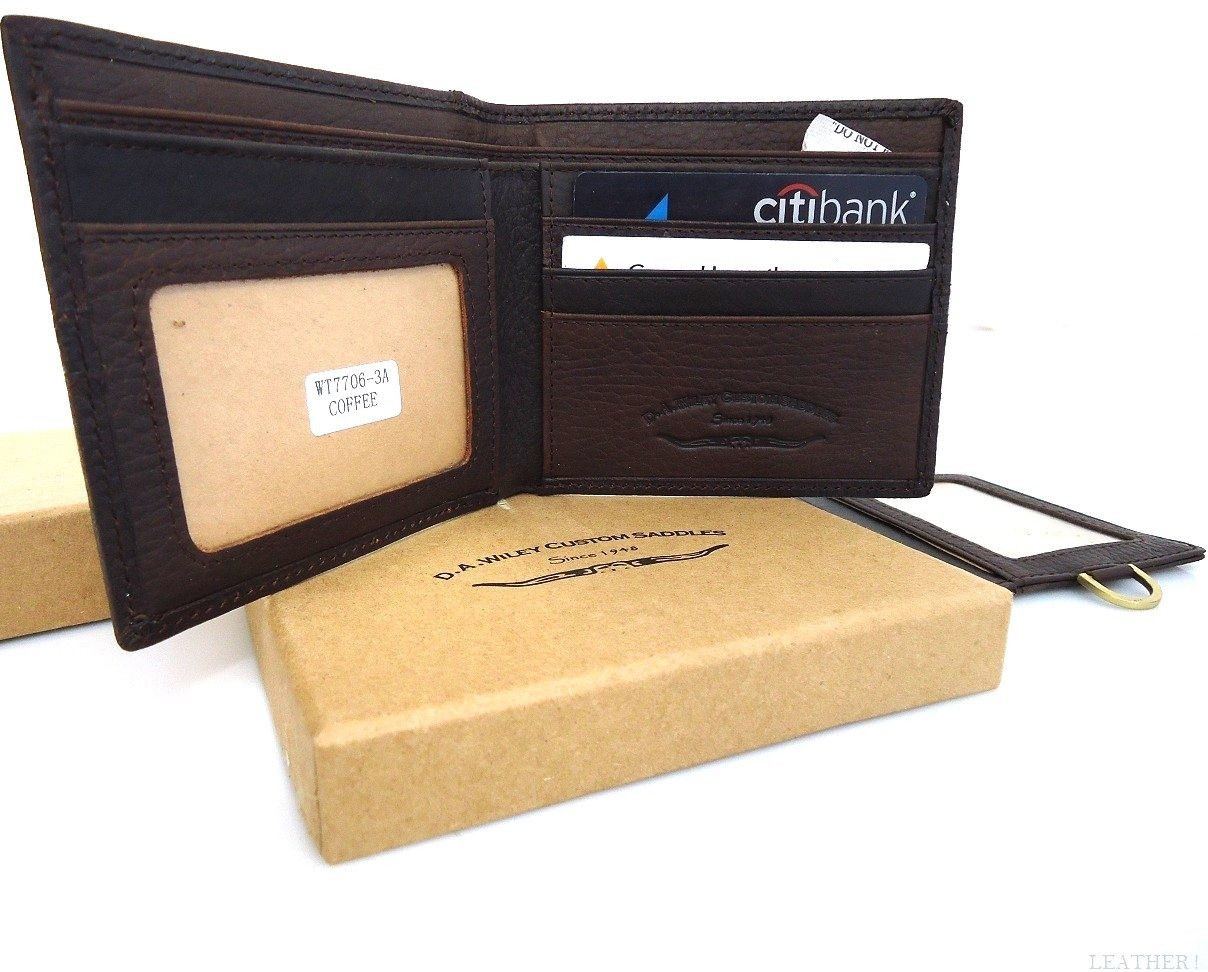 Genuine real leather man wallet Purse bifold Credit Card TOUGH Removab –  DAVISCASE